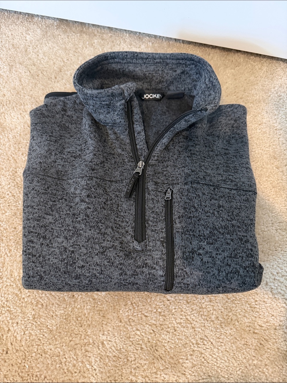 Jockey Men's Dark Heather Gray Quarter-Zip Sweater